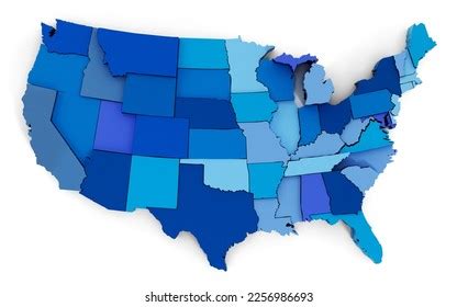 3d Usa Map States 3d Illustration Stock Illustration 2256986693 | Shutterstock