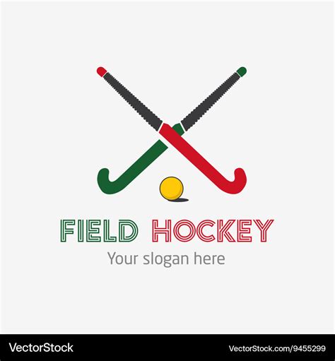 Field hockey team logo sport club badge Royalty Free Vector