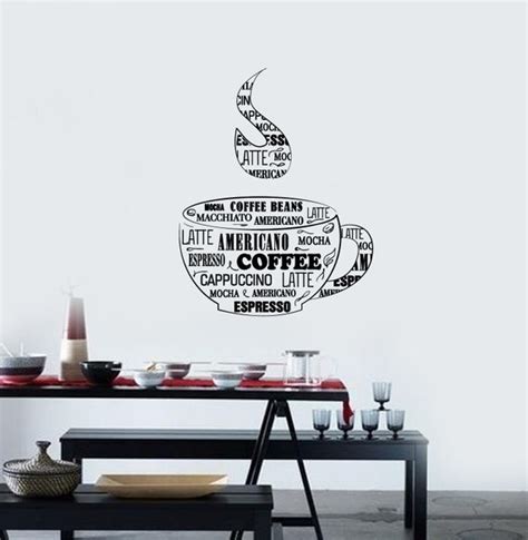 Coffee Cup Vinyl Wall Decal Cafe Dining Room Idea Decoration - Etsy