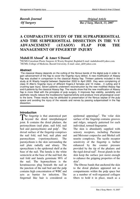 (PDF) A COMPARATIVE STUDY OF THE SUPRAPERIOSTEAL AND THE SUBPERIOSTEAL ...