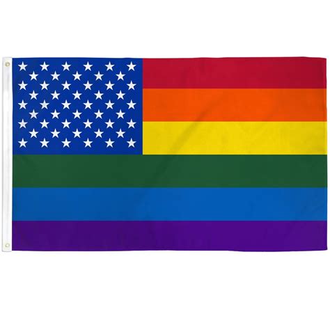 2x3 Rainbow US Stars Waterproof American Flag Gay Pride LGBTQ Outdoor Banner - Walmart.com ...