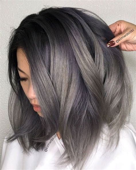 Pin on hair | Charcoal hair, Grey hair color, Ombre hair