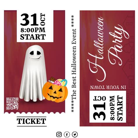 Halloween Party Ticket Template | PosterMyWall