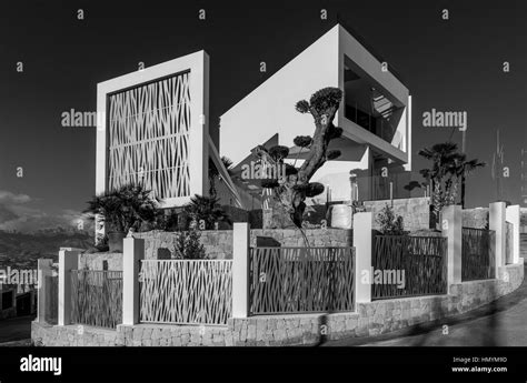 Benidorm spain hotels buildings Black and White Stock Photos & Images ...