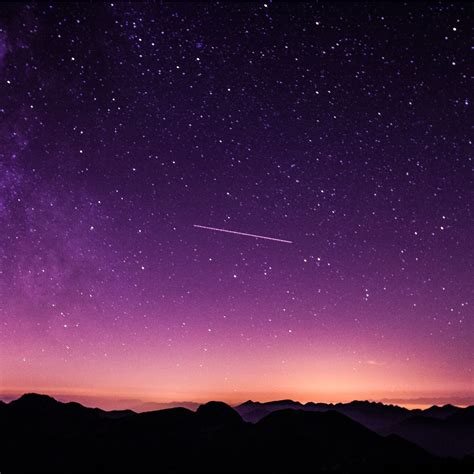 2048x2048 Shooting Stars In Purple Sky Ipad Air ,HD 4k Wallpapers,Images,Backgrounds,Photos and ...