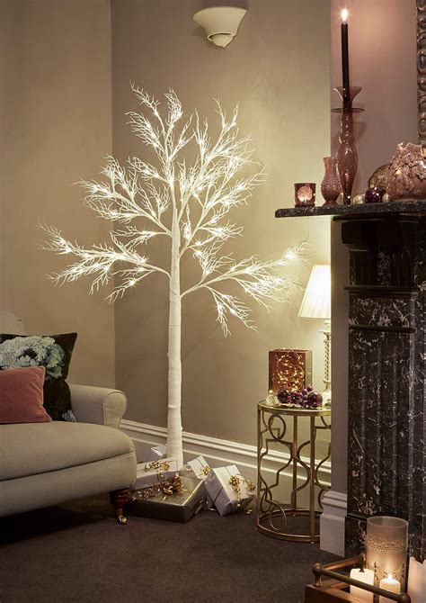 JayMark Products 7ft Christmas Deadwood White Twig Tree Pre Lit 120 LED ...