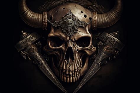 Premium Photo | The skull of the demon wallpapers