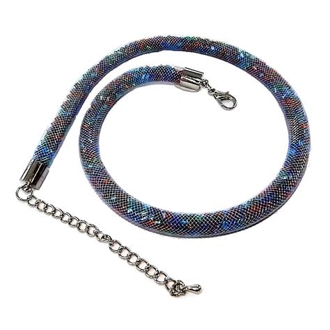 Collier fantaisie 45+7cm strass multicolres - Les Perles de Vénus