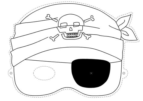 Halloween Pirate Mask coloring page - Download, Print or Color Online for Free