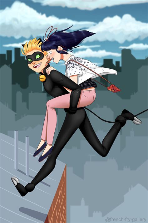 Chat Noir and Marinette - Miraculous Ladybug Fan Art (42905192) - Fanpop