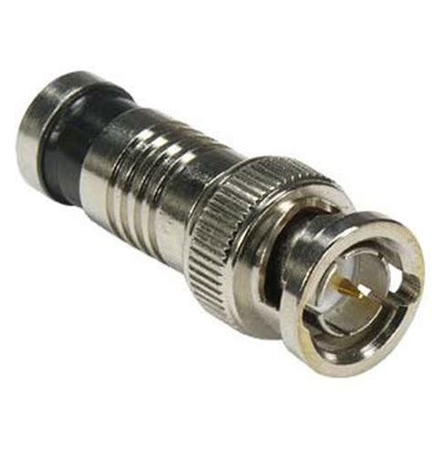 BNC Male Dual Shield RG59 Compression Connector Black - Cables4sure - Direct Network LLC