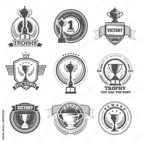 Vector winner logos Stock Vector | Adobe Stock