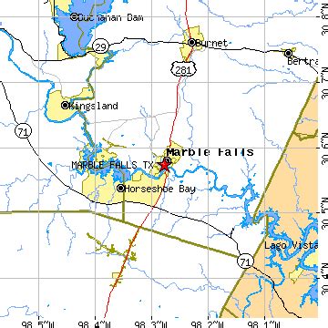 Marble Falls, Texas (TX) ~ population data, races, housing & economy