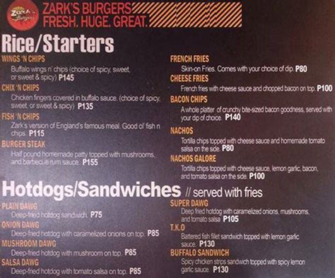 Zark's Burger Menu, Menu for Zark's Burger, North Reclamation Area, Cebu City - Zomato Philippines