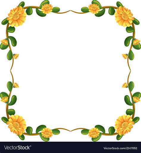 A floral border with yellow flowers Royalty Free Vector