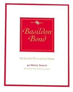 Amazon.com : Basildon Bond Writing Notepad - White Sheets - Watermarked - 40 Sheets=80 Pages ...