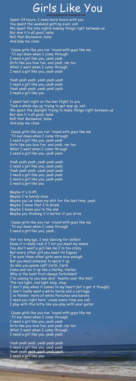 Girls Like You | Lyrics | Maroon 5 – New Gen Entertainments