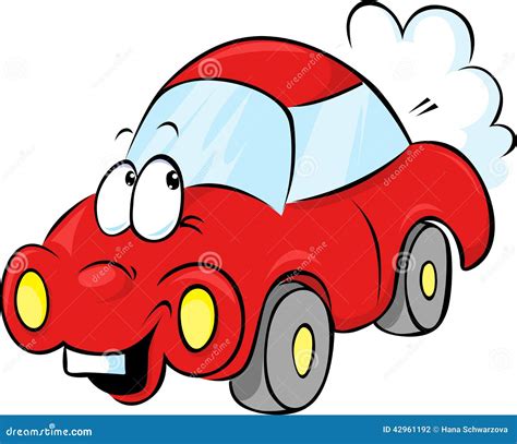 Funny Red Car Cartoon Vector Illustration | CartoonDealer.com #42961192