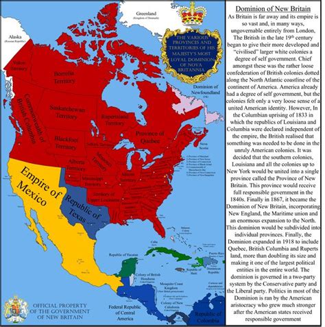 The Dominion of New Britain expanded: imaginarymaps in 2021 | New britain, Alternate history ...