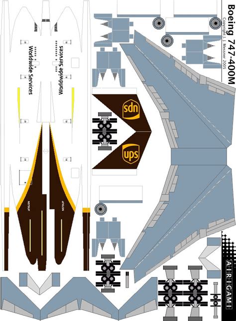 Boeing 747-400SF paper model | Paper airplane models, Paper airplanes ...