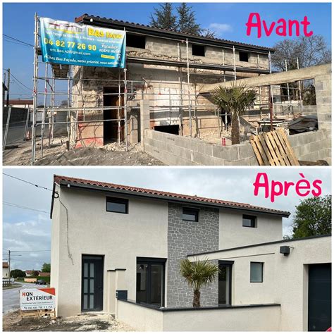 Réalisations de rénovation extérieure avant/après - Bas Façade