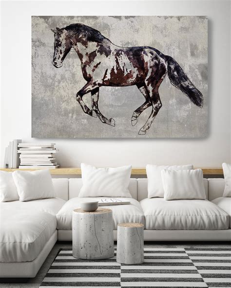 Trakehner Horse 2, Horse Painting Gray Horse Art, Horse Decor Painting,Horse Wall Art,Animal Art ...