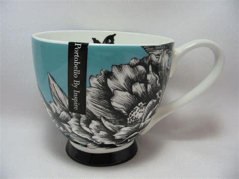 Portobello by Inspire Coffee Tea Mug Cup 14 oz Bone China Blue Roses Floral New | Mugs, Tea mugs ...