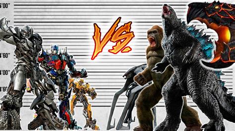 Godzilla vs. Transformers Size Comparison | Monsterverse vs ...