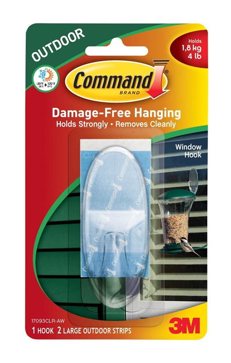 Command Outdoor Large Window Hook, Clear, 2-Pack - Walmart.com