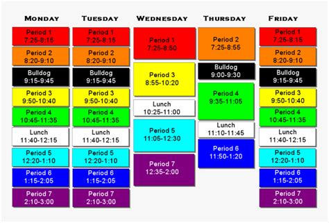 Us High School Schedule - Timetable For Secondary School, HD Png ...