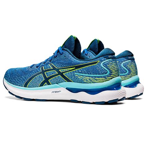 Asics Mens GEL-Nimbus 24 Running Shoes - Lake Drive/Hazard Green - Tennisnuts.com