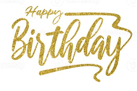 HD Happy Birthday Gold Glitter PNG