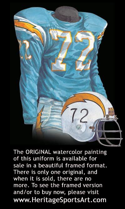 Los Angeles Chargers Uniform and Team History | Heritage Uniforms and Jerseys - NFL, MLB, NHL ...