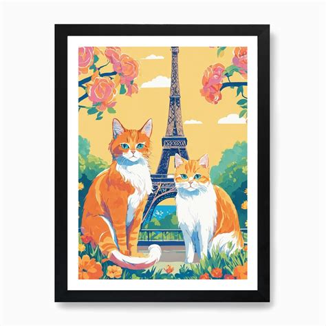 Paris Cat Painting Art Print by Art for you - Fy