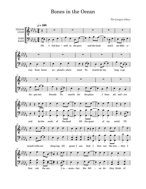 Bones in the Ocean (Most Accurate) Sheet music for Tenor, Bass (Men’s Choir) | Musescore.com