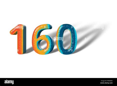 3D Number 160 one hundred sixty lively colours Stock Photo - Alamy