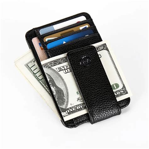 PU Leather Money Clip with Credit Card Holder Fashion Mini Pocket ...