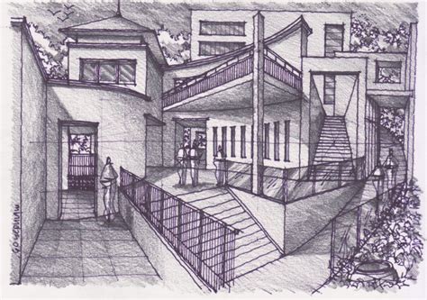 how to draw complex spaces 141109 pencil rendering