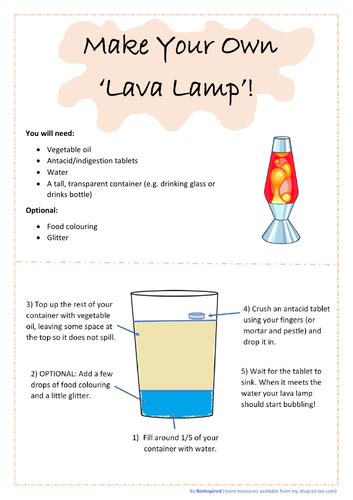 Make a Lava Lamp! -science home learning | Teaching Resources