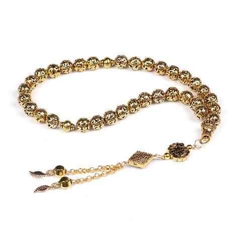 Tasbih Store Muslim prayer beads tasbih gold plated-in Strand Bracelets ...