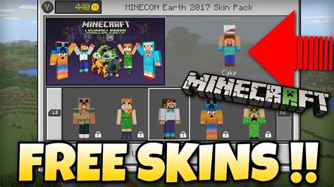 FREE SKINS ! Minecraft - Minecon Earth Free Skin Pack OUT NOW ! - YouTube