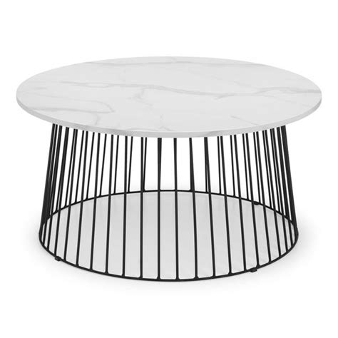 Broadway Round White Marble Coffee Table | Dunelm