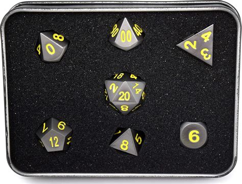 Amazon.com: Die Hard Gunmetal w/Yellow 7 Die Set … : Toys & Games