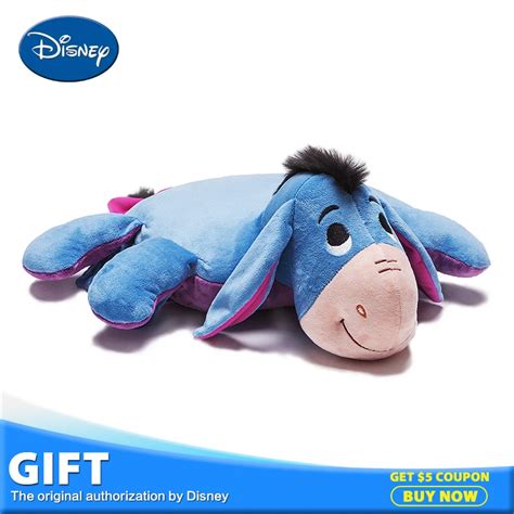 Disney Eeyore Plush Stuffed Toy Doll Children's Rest Warm Blanket Playing Lying Pillow Cushion ...