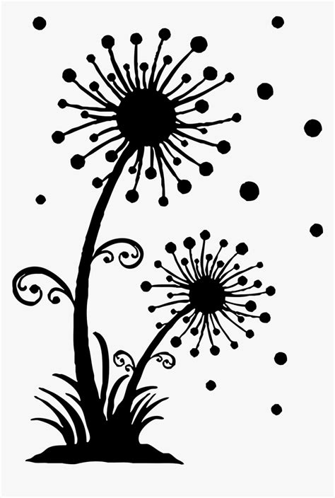 Dandelion Black And White