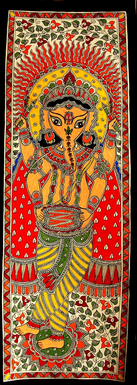 Ganesha Art, Sri Ganesh, Rajasthani Painting, Madhubani Art, Indian ...