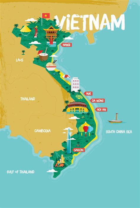 Vietnam Tourist Map On Behance 5EB