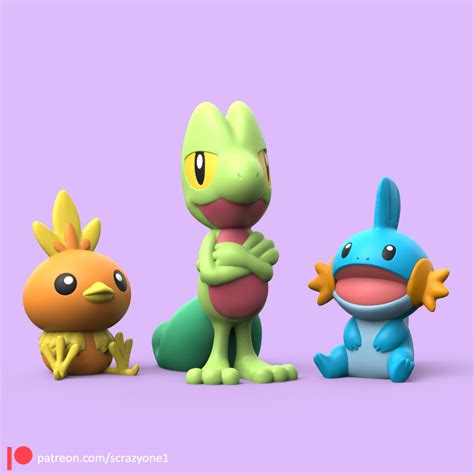 STL file POKEMON - GEN 3 STARTERS (EASY PRINT NO SUPPORT)・3D printing model to download・Cults