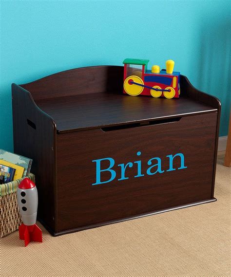 Espresso Austin Personalized Toy Box Font | Boys toy box, Personalised toy box, Personalized toys