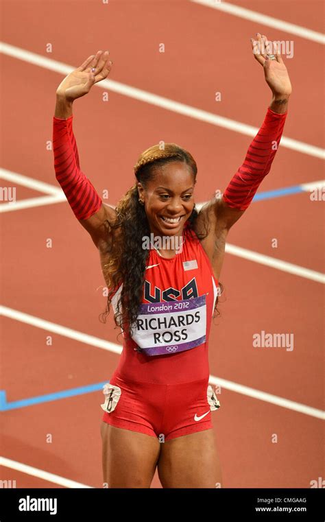 LONDON, ENGLAND - AUGUST 5, Sanya Richards-Ross wins the women's 400m ...